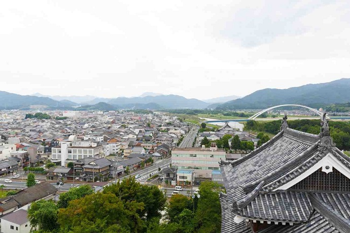 福知山城の最上階から見る福知山の景色