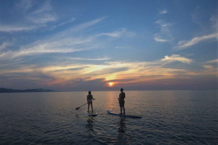 SUPをしながら見る夕焼け